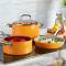 All Stovetop Compatible Yellow Ceramic Nonstick Kitchen Cookware Set with Stainless Steel Handles Manufacturers, Suppliers in Ajmer