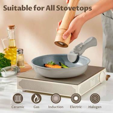 Aluminum Ceramic Induction Cookware Set with Bakelite Silicone Handles and Dishwasher Safe Manufacturers, Suppliers in Sonipat