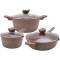 Aluminum Kitchen Cookware Set 6 Pieces Chocolate Color with Bakelite Handles and Glass Closure Manufacturers, Suppliers in Ajmer