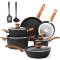 Black Aluminum Granite Induction Cookware Set with Bakelite Handles and Glass Lids Manufacturers, Suppliers in Ajmer