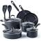 Black Aluminum Non-Stick Cookware Set with Tempered Glass Lids and Dishwasher Safe Design Manufacturers, Suppliers in Delhi