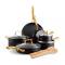 Black Ceramic Aluminum Nonstick Cookware Set Tempered Glass Lids, Nonstick Coating, Induction and Gas Compatible Manufacturers, Suppliers in Delhi