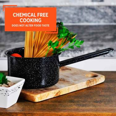 Black Enamel-Coated Alloy Steel Pan – Durable 2-Quart Stovetop Cookware Manufacturers, Suppliers in Delhi