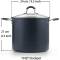 Black Hard Anodized Non Stick Stock Pot Tempered Glass Lid, Aluminum Build, Induction and Gas Compatible Manufacturers, Suppliers in Delhi