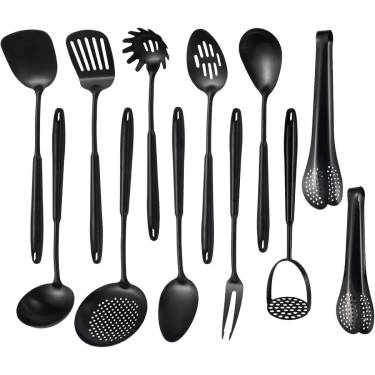 Black Stainless Steel Kitchen Utensils Set for Cooking, Frying, Serving and More Durable and Easy to Clean Manufacturers, Suppliers in Delhi