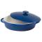 Blue Stoneware Casserole – Round Polished Finish Oven & Microwave Safe with Glass Lid Manufacturers, Suppliers in Delhi