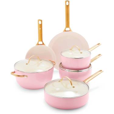 Blush Pink High-Quality Hard Anodized Cookware Nonstick Set, PFAS-Free, Gas and Electric Stovetop Ready Manufacturers, Suppliers in Delhi