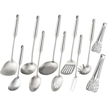 Complete Stainless Steel Kitchen Utensils Collection with Comfortable Handles Hanging Hole and Polished Finish Manufacturers, Suppliers in Delhi