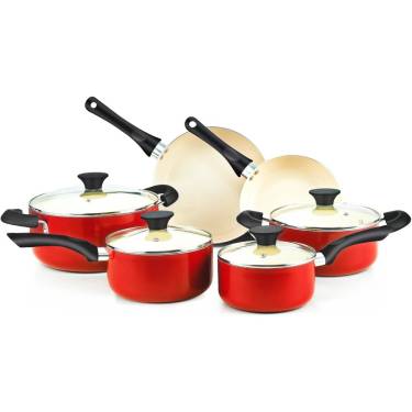 Dishwasher-Safe Red Aluminum Non Stick Cookware Set – Even Heating and Long-Lasting Performance Manufacturers, Suppliers in Delhi