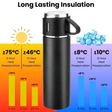 Double-Walled Black Steel Flask – Insulated Bottle for Tea Coffee & Water Manufacturers, Suppliers in Delhi