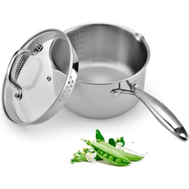 Durable Stainless Steel Saucepan with Titanium Non-Stick Finish, Silver Color Is Oven Safe Manufacturers, Suppliers in Delhi