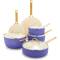 Durable and Stylish Periwinkle Hard Anodized Cookware Set PFAS-Free Non stick, Gas Compatible, Stainless Steel Handles Manufacturers, Suppliers in Delhi
