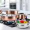 Elegant Rose Gold Stainless Steel Cookware with Durable Handles and Multi-Stove Compatibility Manufacturers, Suppliers in Delhi
