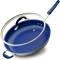 Elegant White and Blue Non-Stick Frying Pan Lightweight Aluminum Skillet for Smooth Induction Manufacturers, Suppliers in Delhi