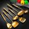 Gold Stainless Steel Cooking Utensils Set Includes Spatula, Ladle, Skimmer and More, Rust-Resistant Manufacturers, Suppliers in Delhi
