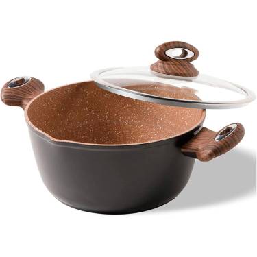 Granite-Coated Non Stick Aluminum Stock Pot Black Brown Finish, Oven Safe, Ideal for Everyday Cooking Manufacturers, Suppliers in Delhi