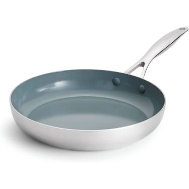 Gray Ceramic Nonstick Stainless Steel Frying Pan PFOA and PFAS Free, Perfect for Low-Oil Cooking Manufacturers, Suppliers in Sonipat