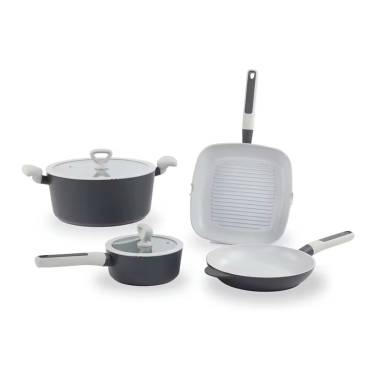 Gray Metal Cookware Set of Four Pieces with Smooth Finishing and Sustainable Design Manufacturers, Suppliers in Ajmer