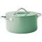 Green Ceramic Kitchen Cookware Set Eleven Pieces with Stainless Steel Handles and Aluminum Closure Manufacturers, Suppliers in Ajmer