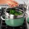 Green Ceramic Kitchen Cookware Set Eleven Pieces with Stainless Steel Handles and Aluminum Closure Manufacturers, Suppliers in Ajmer