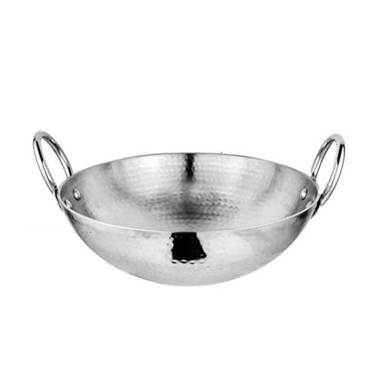 Hammered Stainless Steel Kadai Induction and Gas Compatible, Even Heat Distribution, Fuel-Saving Design Manufacturers, Suppliers in Gujarat