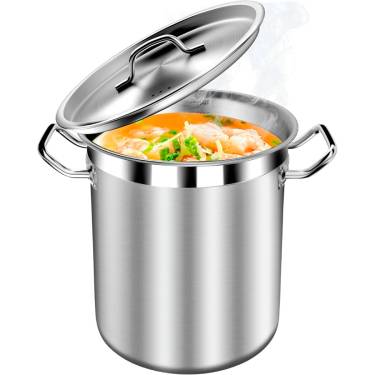 Large Stainless Steel Stock Pot Ideal for Soups and Stews, Induction, Gas Safe, Oven and Dishwasher Manufacturers, Suppliers in Delhi