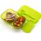 Leakproof Green Plastic Lunch Box Dual-Compartment, Secure Lid, Includes Spoon and Detachable Container Manufacturers, Suppliers in Delhi