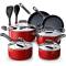 Luxury Marble Red Non Stick Cookware Set with Tempered Glass Lids and High-Durability Manufacturers, Suppliers in Delhi