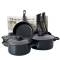 Metal Cookware Set Modern Design Black Color with Glass Covers Made in India Manufacturers, Suppliers in Ajmer