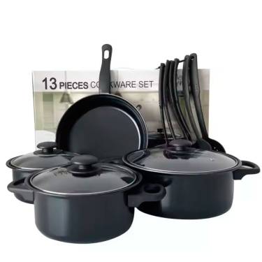 Metal Cookware Set Modern Design Black Color with Glass Covers Made in India Manufacturers, Suppliers in Ajmer