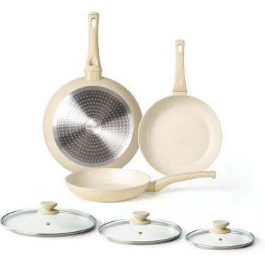 Modern Cream White Non Stick Cookware Set with Even Heat Distribution and Scratch-Resistant Coating Manufacturers, Suppliers in Delhi