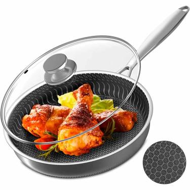 Modern Silver Stainless Steel Non-Stick Pan Surface, Even Heat Distribution, Comes with Lid Manufacturers, Suppliers in Delhi