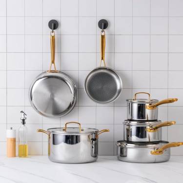 Multi-Stovetop Compatible Stainless Steel Kitchen Cookware Set Silver with Durable Manufacturers, Suppliers in Delhi