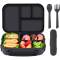 Portable and Leakproof Meal Prep Plastic Lunch Box Secure Locking Clips, Spoon, Fork and Removable Sections Manufacturers, Suppliers in Delhi