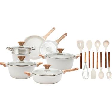 Premium White Aluminum Kitchen Cookware Eleven Pieces with Glass Covers and Durable Plastic Rubber Handles Manufacturers, Suppliers in Ajmer