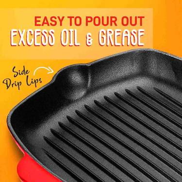 Red Cast Iron Grill Pan – Manual Cooking Even Heat Distribution Manufacturers, Suppliers in Delhi