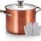 Rose Gold Ceramic-Coated Non Stick Stock Pot Interior, Induction, Gas and Electric Compatible Manufacturers, Suppliers in Delhi