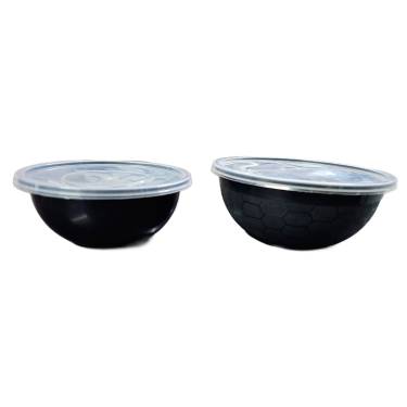 Round Black Plastic Food Container – 250 mL  Plain Design Box Packed Manufacturers, Suppliers in Delhi