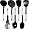 Silicone and Stainless Steel Kitchen Utensils and Black with Silver Handles High Heat Resistant Manufacturers, Suppliers in Delhi