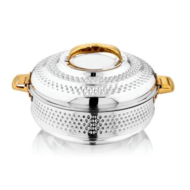 Silver Non-Magnetic Stainless Steel Hot Pot Durable and Heat-Retaining, Designed Manufacturers, Suppliers in Delhi