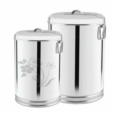 Silver Stainless Steel Kitchen Canisters – Round & Durable Multiple Sizes Manufacturers, Suppliers in Delhi