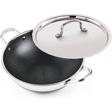 Smooth Surface Induction Non-Stick Kadhai Stainless Steel for Everyday Cooking Manufacturers, Suppliers in Delhi