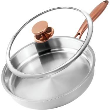 Superior Quality Non-Stick Frying Pan – Silver Uncoated Copper Finish, Stainless Steel Handle and Even Heat Distribution Manufacturers, Suppliers in Delhi