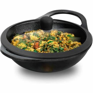 Traditional Cast Iron Non Stick Kadhai with Sturdy Metal Handles and Modern Black Finish Manufacturers, Suppliers in Delhi