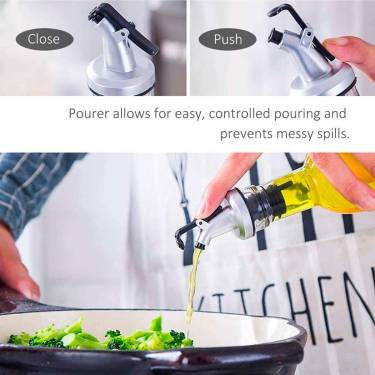 Transparent Glass Bottle with Dispenser – Ideal for Oil Vinegar and Sauces Manufacturers, Suppliers in Delhi
