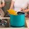 Turquoise Non Stick Stock Pot Tempered Glass and Aluminum Build, Induction, Gas, Electric Compatible Manufacturers, Suppliers in Delhi
