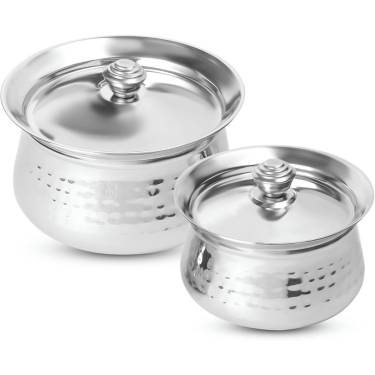 Uncoated Silver Stainless Steel Handi Stovetop Cookware, Durable and Reliable Design Manufacturers, Suppliers in Delhi