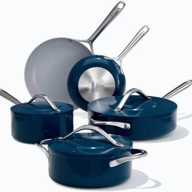 Versatile Navy Blue Non Stick Cookware Set for Gas Electric and Induction Stovetops Manufacturers, Suppliers in Delhi