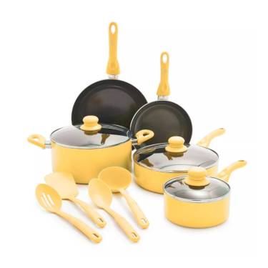Yellow Nonstick Aluminum Cookware Set Ceramic, Induction Ready, Dishwasher Friendly, Heat-Resistant Manufacturers, Suppliers in Delhi